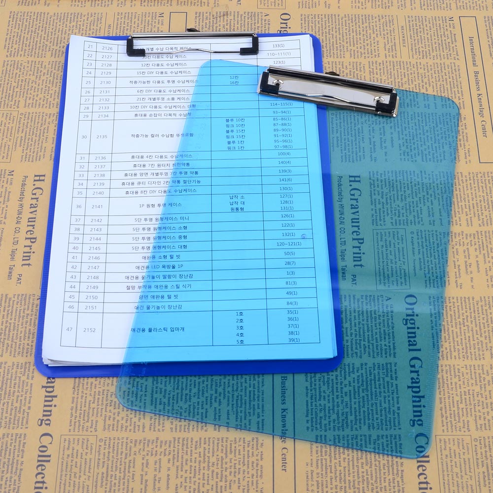 Oce 차트 홀더 A4 투명 컬러 서류판 화일클러치 문서 받침대 챠트 파일 클러치