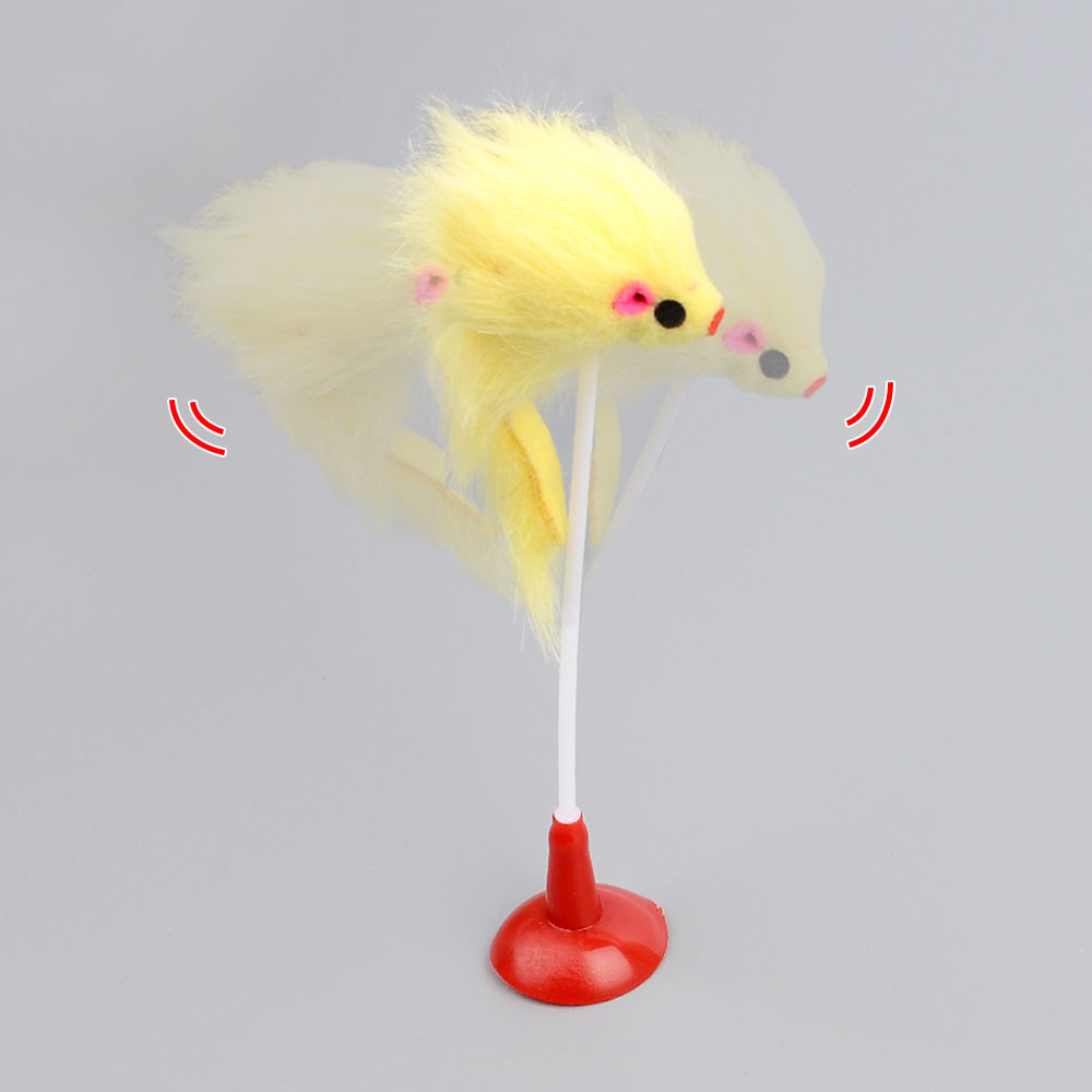 Oce 부착식 움직이는 깃털 쥐 장난감 반려묘 인형 캣 토이 운동 놀잇감