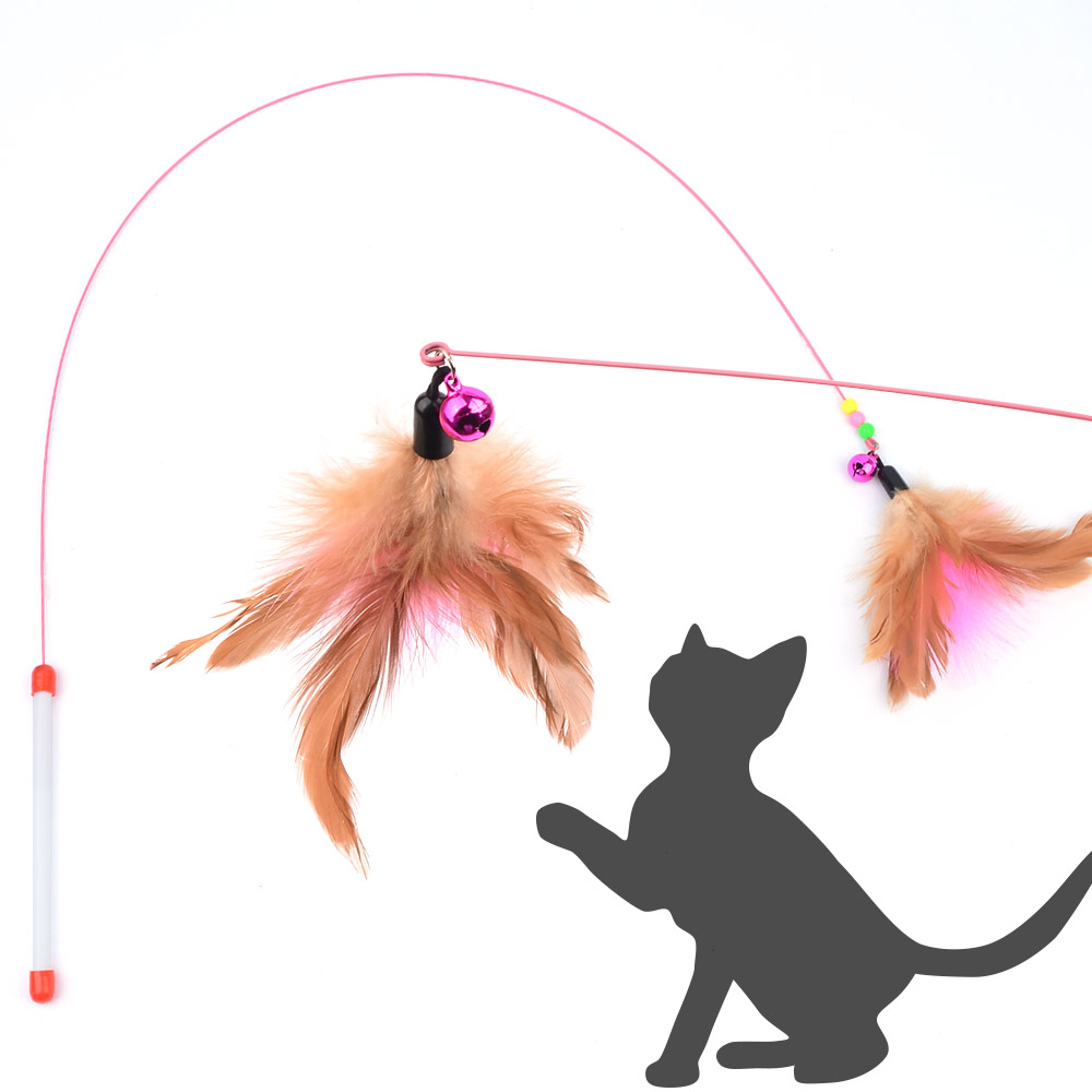 Oce 고양이 낚싯대 낚시 놀이 딸랑이 깃털 장난감 반려묘 놀이감 냥이 방울 스틱 운동 놀잇감