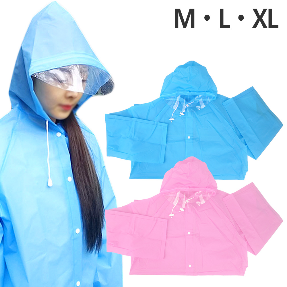 Oce 튼튼한 조임줄 모자 우비옷 EVA 레인코트 배달 기사 코트 비닐 판쵸 남성 여성 상의 비옷