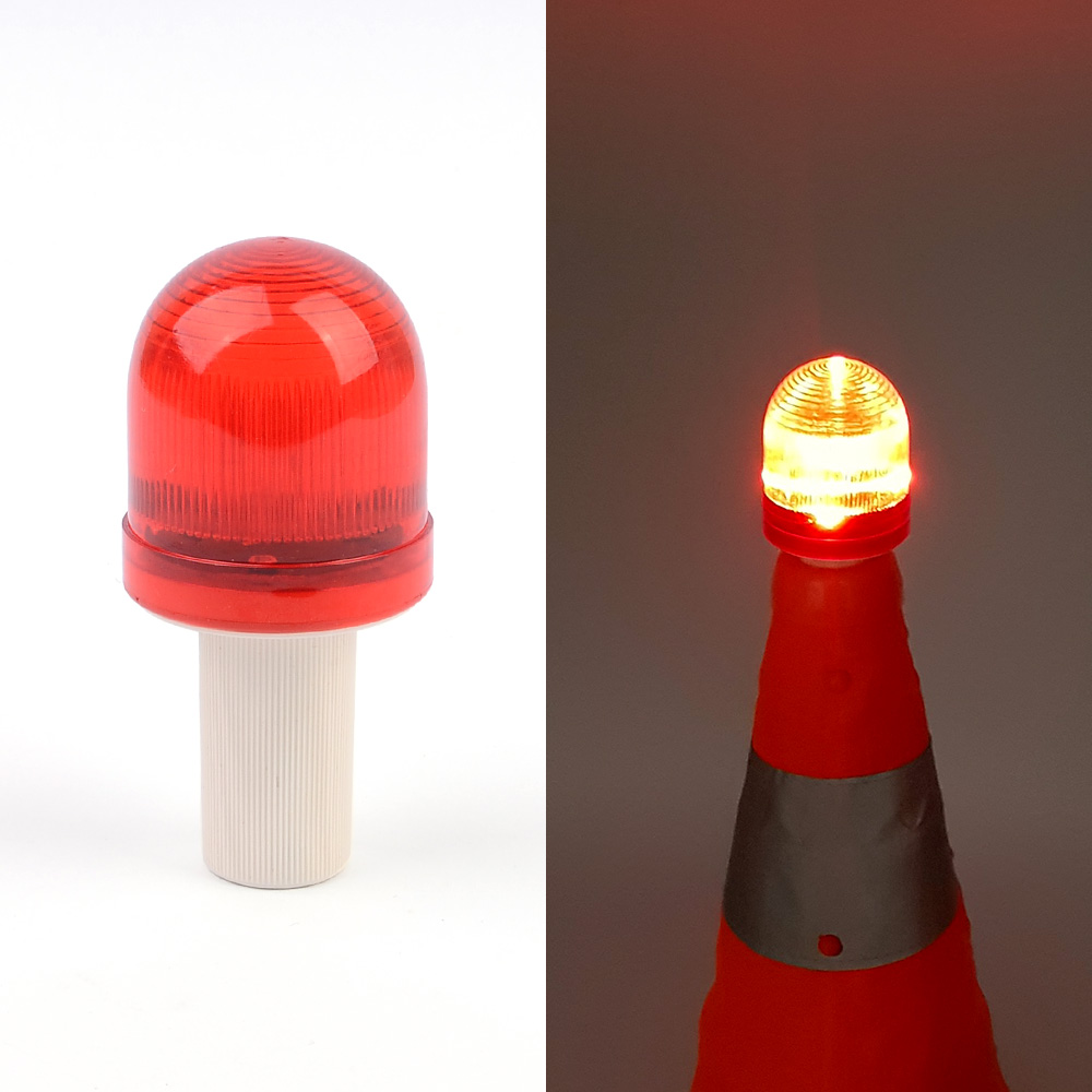 Oce 안전 삼각 꼬깔콘 비상등 LED 작업 표시 전구 LED경고등 칼라콘 삼각콘 램프
