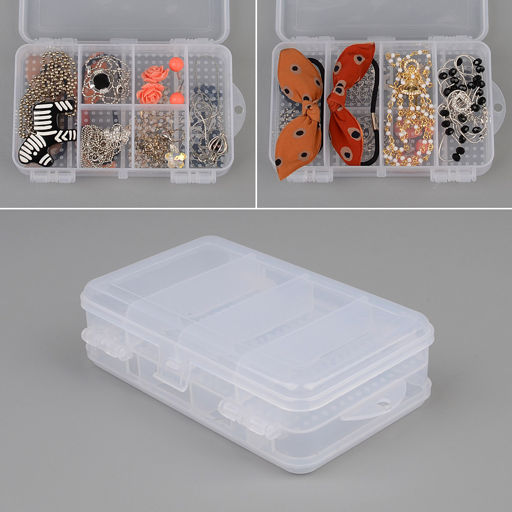 Oce 행거홀 칸막이 투명 소품 잠금 뚜껑 상자 10칸 양면 디피 가방 만들기 보관 디스플레이 걸이형