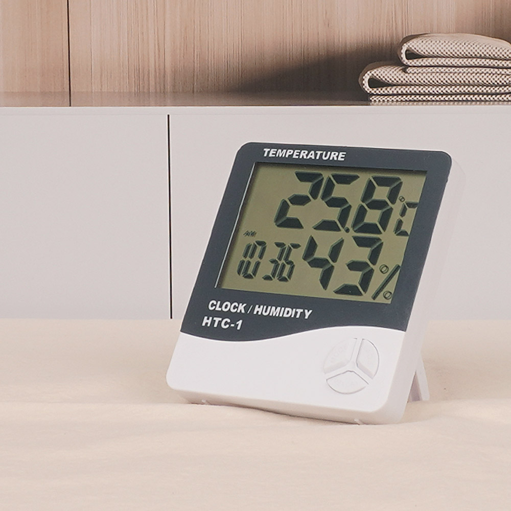 Oce 디지털 테이블 템퍼러쳐 타이머 캘린더 탁상 시계 날짜 알람 시계 온습도 측정기 기록계 temperature