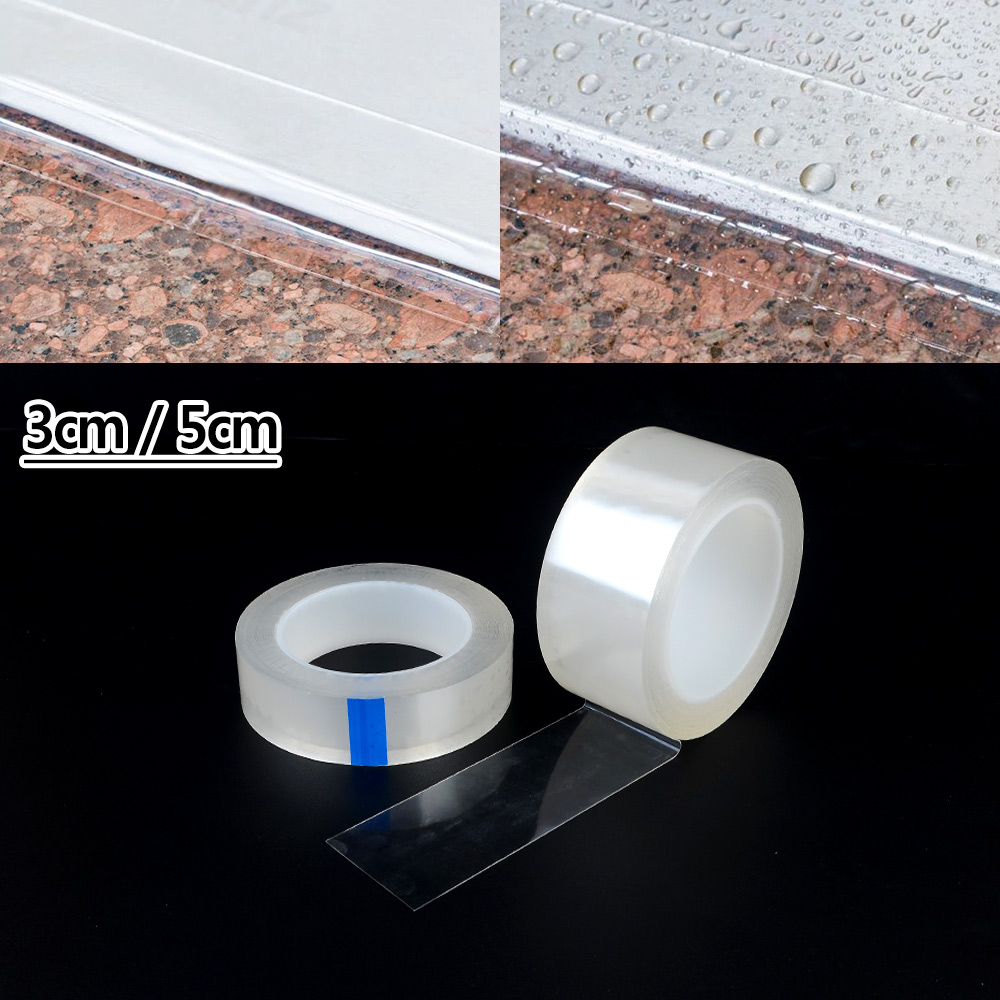 Oce 곰팡이 방지 틈새 테이프 10M 접착제 비닐 연결부 씰링 PVC 방수 테이프