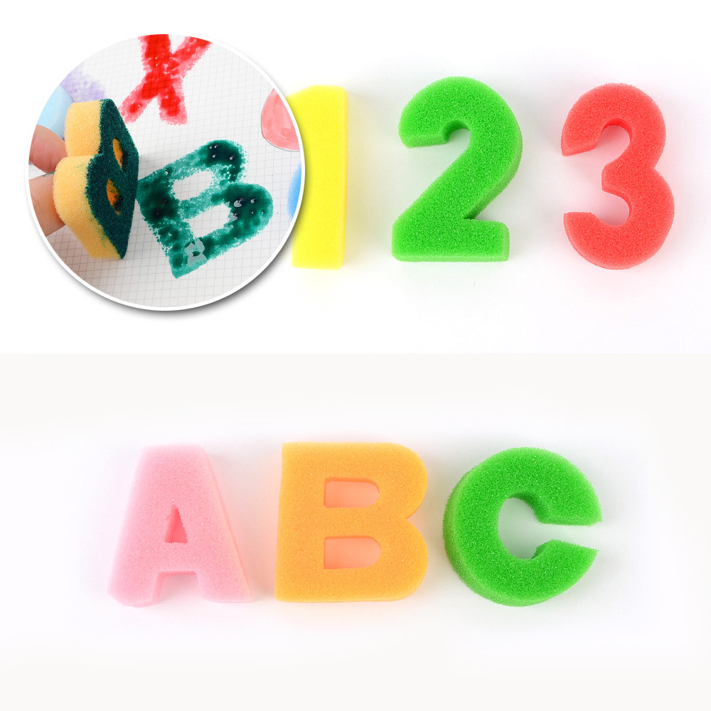 Oce 숫자 알파벳 글자 스펀지 찍기 도장 놀이 어린이집 준비물 학습 물감 스탬프 놀이