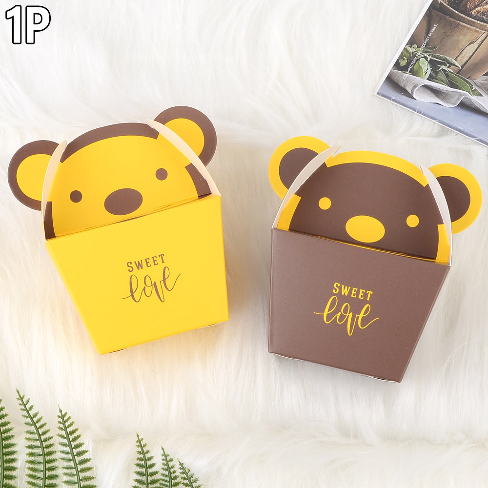 Oce 컵케 미니 케이스-곰모양 1P 쿠키 종이 상자 선물백 쇼핑백 포장지 pack