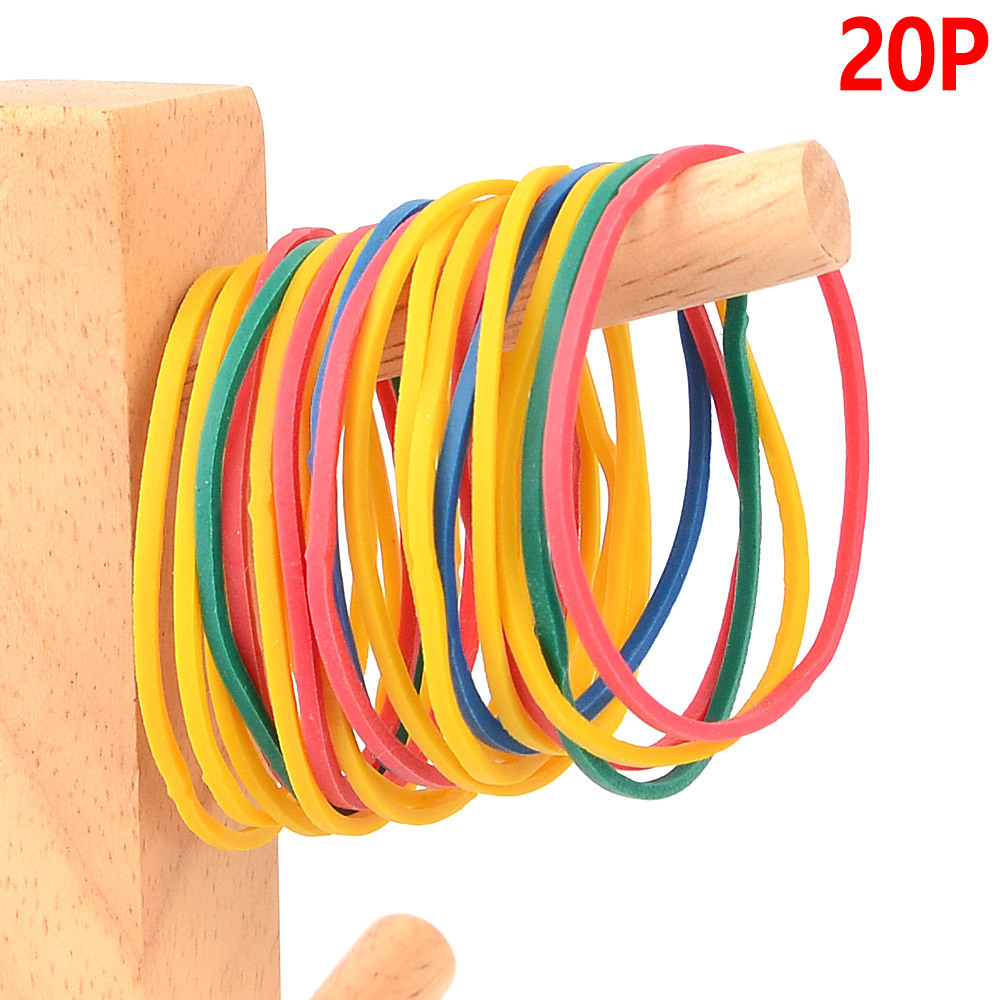Oce 빨강 파랑 노랑 색색 문구 소분 고무줄 20P 컬러 헤어머리끈 칼라고무밴드 rubberband