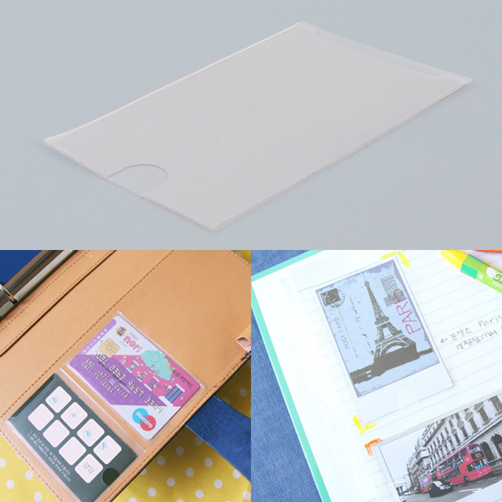 Oce 선물 포장 명함 꽂이 비닐 포켓 1p 다이어리 포스트 포켓 비즈니스 카드  비닐 주머니