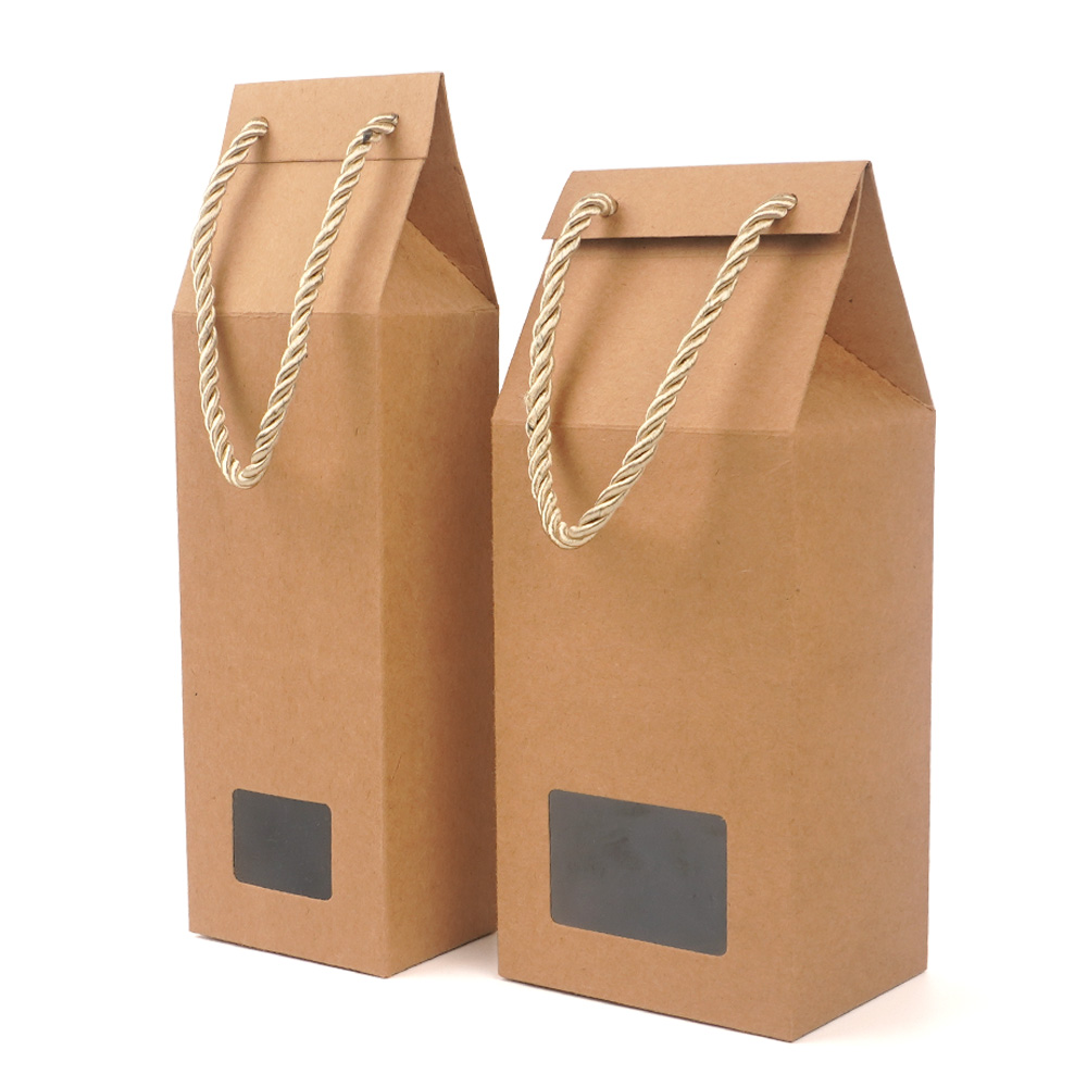 Oce 크래프트 선물 포장 세로 투명 상자 끈 종이 케이스 기프트 박스 투명창 선물 케이스