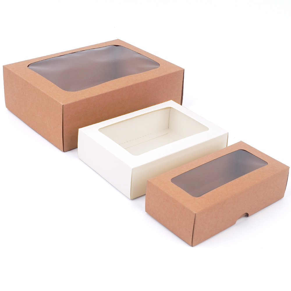 Oce 직사각 접이식 투명창 선물 상자 종이 케이스 쿠키 박스 포장 용품