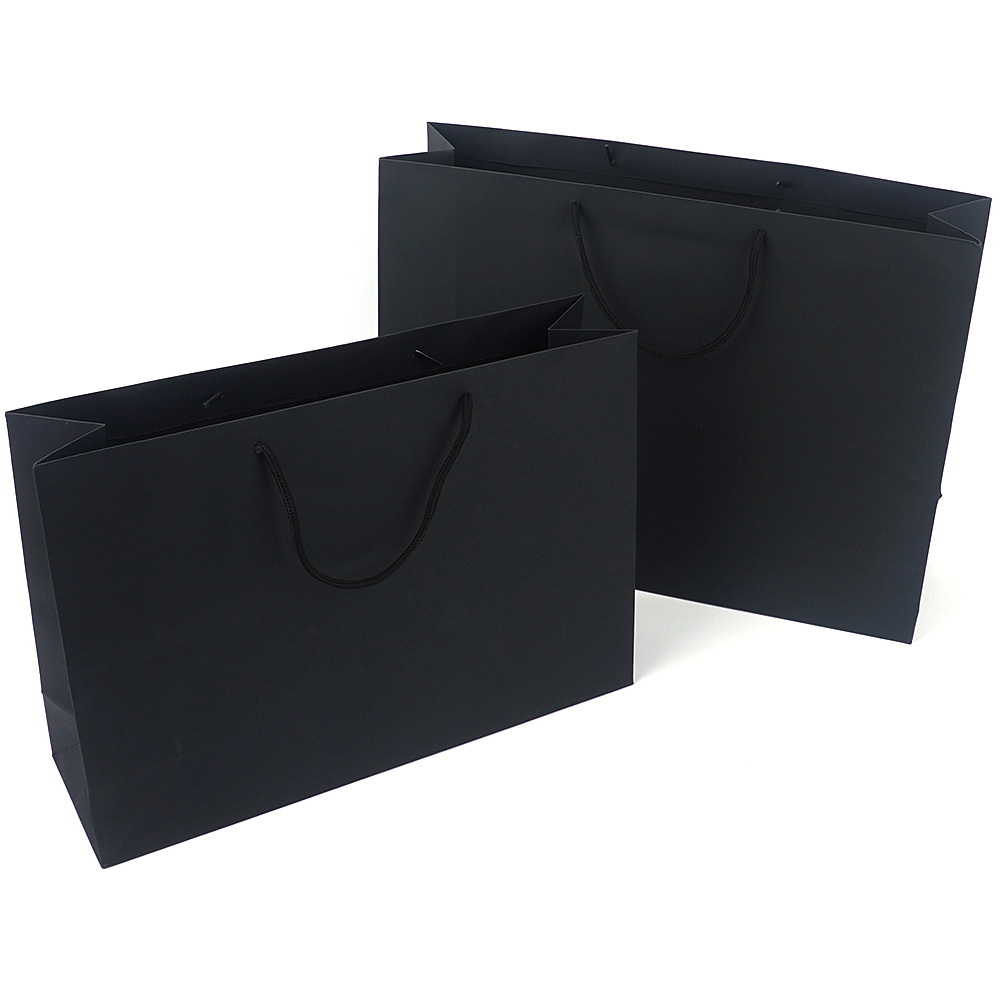 Oce 무지 블랙 직사각 대형 쇼핑 가방 생활 용품 기프트 백 블랙 심플 쇼핑백
