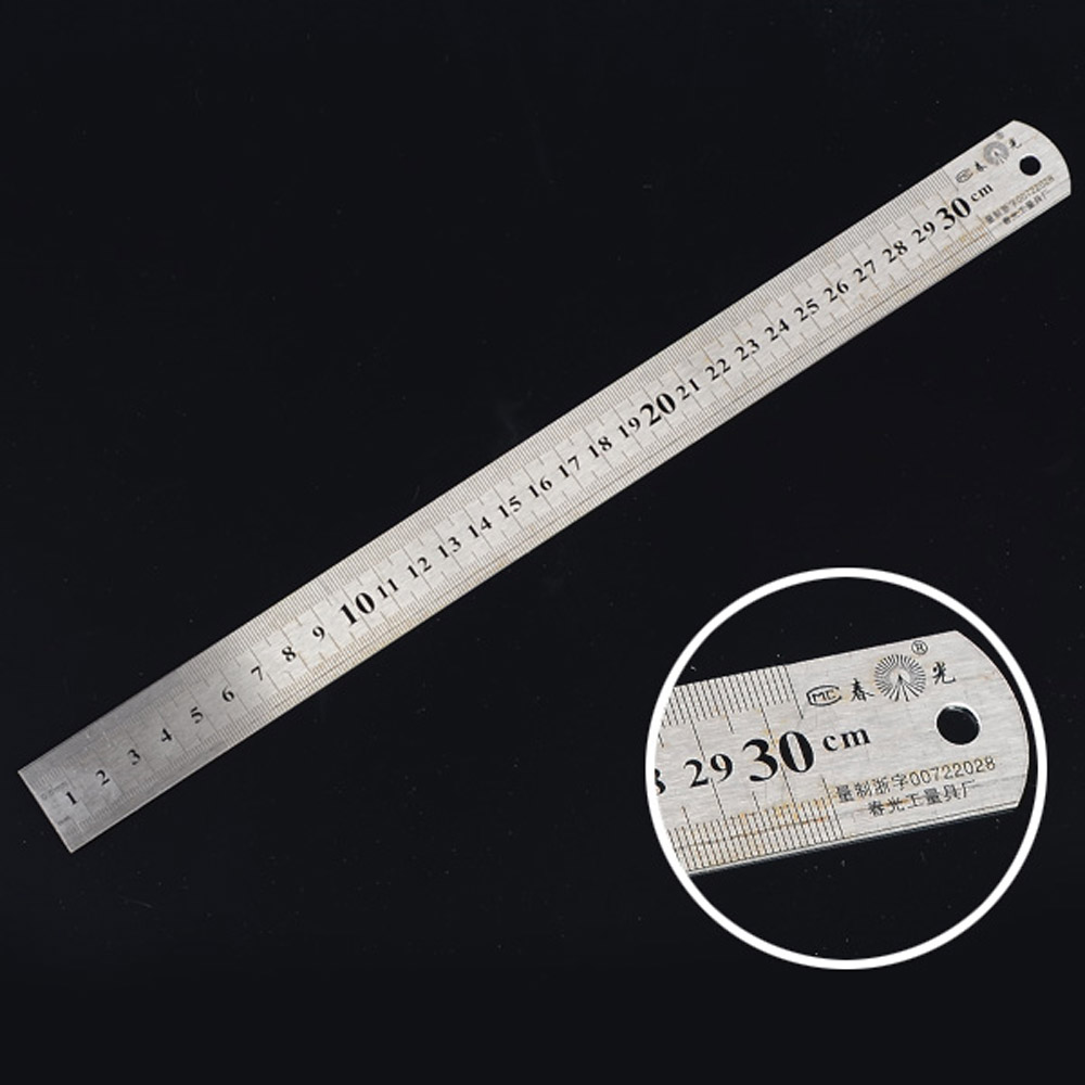 Oce 0.5mm 1mm표시자 인치 표기자-걸이용 30cm 스틸자 구멍홀더 쇠철금속자 한복사무도면
